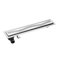 Aqualine Canniveaux - Caniveau de douche Vento avec grille, 860x140x92 mm, inox 2708-90