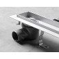 Aqualine Canniveaux - Caniveau de douche Vento avec grille, 860x140x92 mm, inox 2708-90
