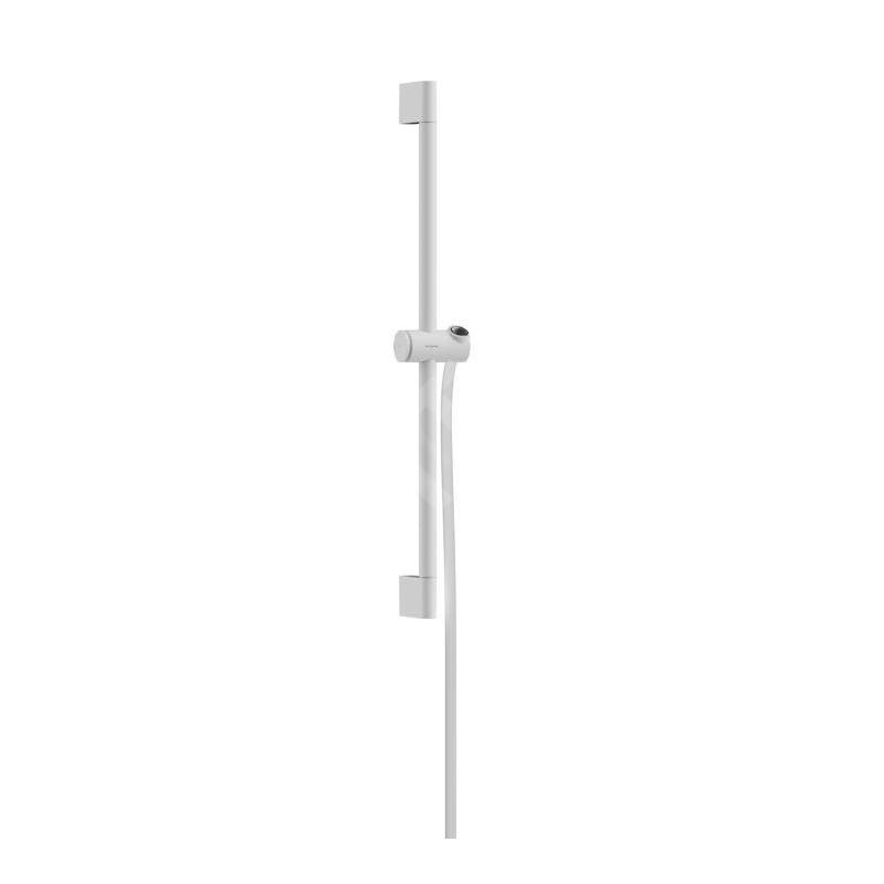 Hansgrohe Unica - Barre de douche 96 mm, avec flexible, blanc mat 24401700