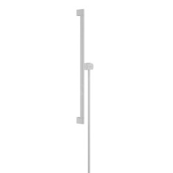 Hansgrohe Unica - Barre de douche 66 mm, avec flexible, blanc mat 24402700