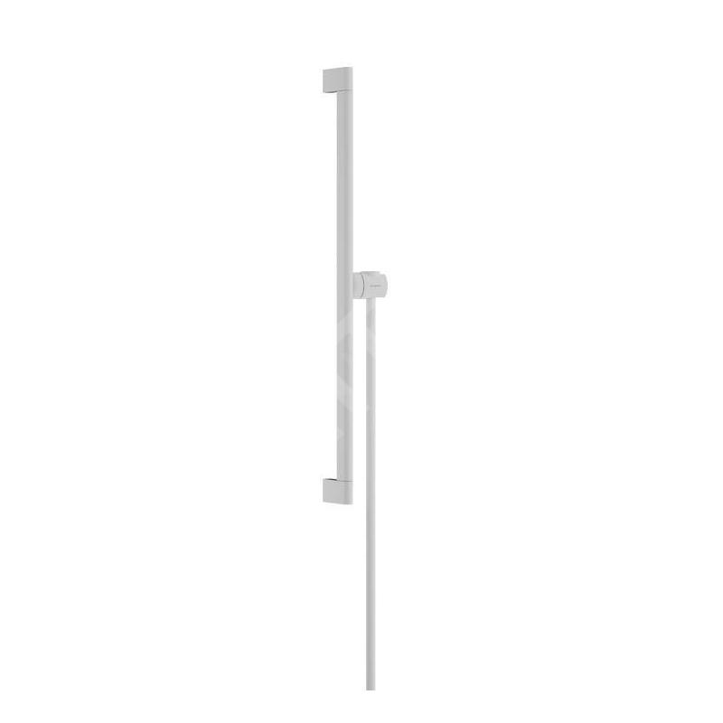 Hansgrohe Unica - Barre de douche 66 mm, avec flexible, blanc mat 24402700