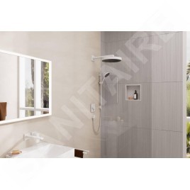 Hansgrohe Rainfinity - Set pomme de douche, barre et flexible, 3 jets, EcoSmart, blanc mat 28746700