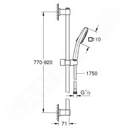Grohe Vitalio Comfort - Set de pommeau de douche, barre et flexible, 2 jets, chrome 26930001