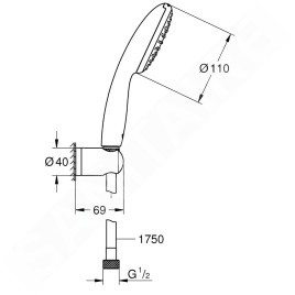 Grohe Vitalio Start - Set de pommeau de douche, support et flexible, chrome 27944001