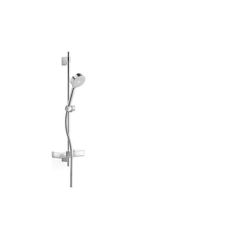 Hansa Basicjet - Set de pommeau de douche, 1 jet, barre et flexible, chrome 44780113