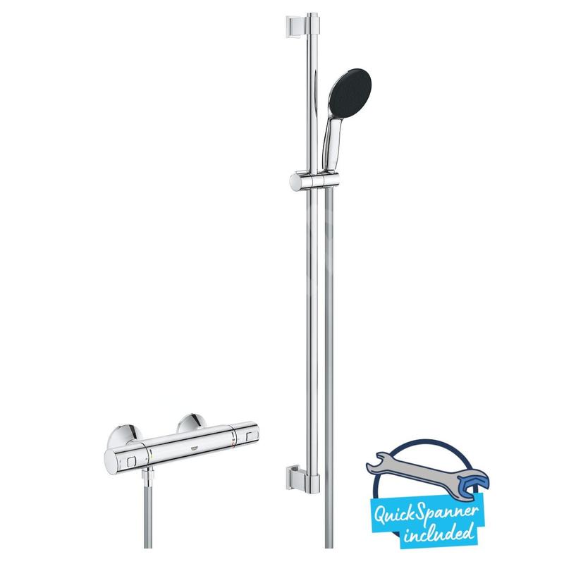 Grohe Démarrage de précision QuickFix - Set de douche avec mitigeur thermostatique, chrome 34854001 Grohe Démarrage de précision QuickFix - Set de douche avec mitigeur thermostatique, chrome 34854001