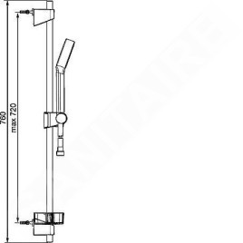 Hansa Basicjet - Set de pommeau de douche, 1 jet, barre et flexible, chrome 44780113