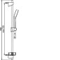 Hansa Basicjet - Set de pommeau de douche, 1 jet, barre et flexible, chrome 44780113