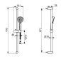 Hansa Basic - Set de pommeau de douche, barre et flexible, 3 jets, chrome 55780133