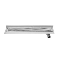 Aqualine Canniveaux - Caniveau de douche avec grille, 760x122x92 mm, montage mural, inox 2715-80