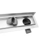 Aqualine Canniveaux - Caniveau de douche avec grille, 760x122x92 mm, montage mural, inox 2715-80