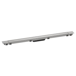 Hansgrohe RainDrain Match Plus - Caniveau de douche 100 cm, avec grille, acier inoxydable brossé 56217800