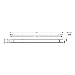 Hansgrohe RainDrain Match Plus - Caniveau de douche 120 cm, avec grille, blanc mat 56218700