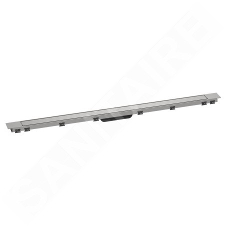 Hansgrohe RainDrain Match Plus - Caniveau de douche 120 cm, avec grille, acier inoxydable brossé 56218800