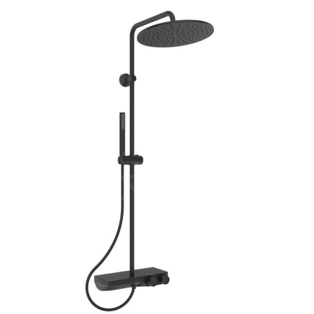 Ideal Standard CeraTherm - Set de douche avec thermostat, diamètre 30 cm, noir soyeux A7631XG