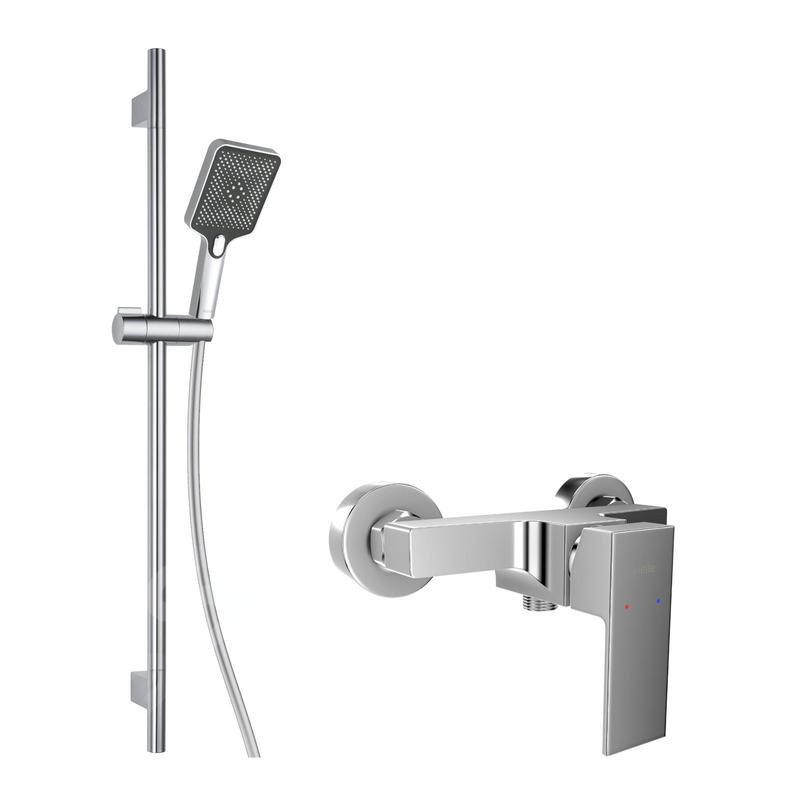 kielle Arkas I - Set de douche avec mitigeur, colonne, flexible et tête de douche, chrome 10211SN10 kielle Arkas I - Set de douche avec mitigeur, colonne, flexible et tête de douche, chrome 10211SN10