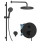 kielle Oudee - Set de douche avec mitigeur encastré, 2 sorties, avec accessoires et corps d’encastrement, noir mat 20602SP14 kielle Oudee - Set de douche avec mitigeur encastré, 2 sorties, avec accessoires et corps d’encastrement, noir mat 20602SP14
