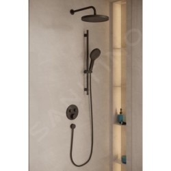 kielle Oudee - Set de douche avec mitigeur encastré, 2 sorties, avec accessoires et corps d’encastrement, noir mat 20602SPT14