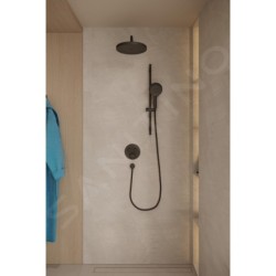 kielle Oudee - Set de douche avec mitigeur encastré, 2 sorties, avec accessoires et corps d’encastrement, noir mat 20602SPT14