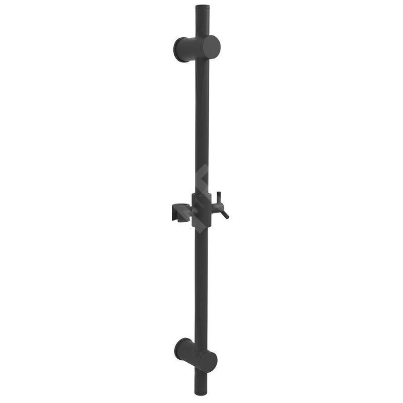 Sapho Douches - Barre de douche avec support, longueur 700 mm, noir mat SC015