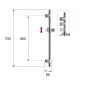 Sapho Douches - Barre de douche avec support, longueur 700 mm, noir mat SC015