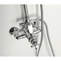 Sapho Antea - Colonne de douche avec thermostat encastré, 200 mm, chrome SET041