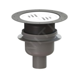 Kessel Siphons salle d'eau - Vidage de sol, avec grille, diamètre 20 cm, blanc/plastique 40250.30