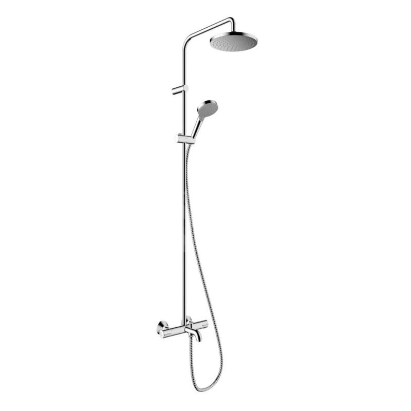Hansgrohe Vernis Blend - Set de douche Showerpipe 200 avec thermostat de bain, EcoSmart, chrome 26079000 Hansgrohe Vernis Blend - Set de douche Showerpipe 200 avec thermostat de bain, EcoSmart, chrome 26079000