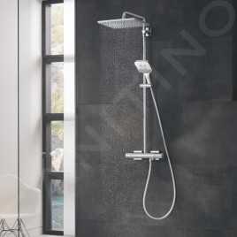 Grohe Rainshower SmartActive Cube - Colonne de douche 310 avec mitigeur thermostatique, 9,5 l/min, 3 jets, chrome 26652000