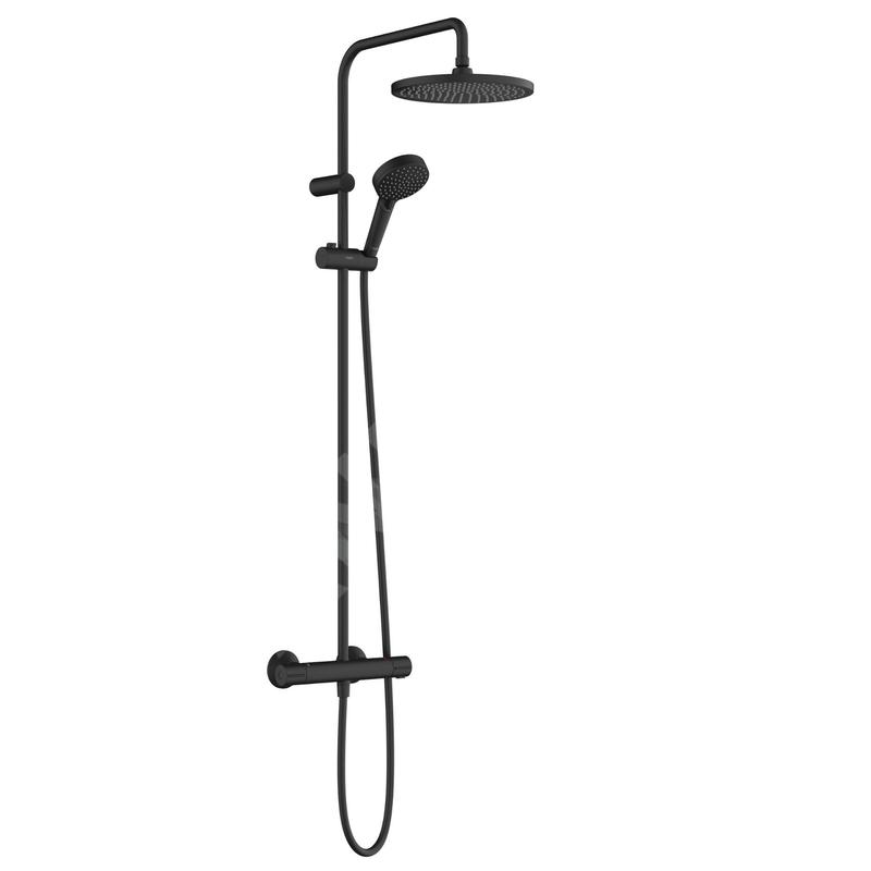Hansgrohe Vernis Blend - Set de douche Showerpipe 240 avec thermostat, 2 jets, EcoSmart, noir mat 26428670 Hansgrohe Vernis Blend - Set de douche Showerpipe 240 avec thermostat, 2 jets, EcoSmart, noir mat 26428670