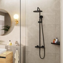 Hansgrohe Vernis Blend - Set de douche Showerpipe 240 avec thermostat, 2 jets, EcoSmart, noir mat 26428670