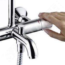 Hansgrohe Vernis Blend - Set de douche Showerpipe 200 avec thermostat de bain, chrome 26274000