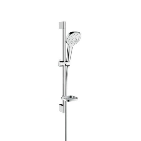 Hansgrohe Croma Select E - Set de douche Vario 0,65m avec porte-savon Casetta, blanc/chrome 26586400