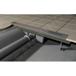 Alcadrain Douchegoten - Caniveau de douche Professional 1150 mm, avec rebord pour grille perforée, inox APZ6-1150