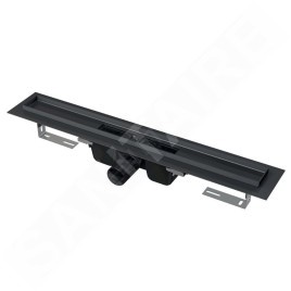 Alcadrain Douchegoten - Bac à douche 1050 mm, avec bord pour grille perforée, noir mat APZ1BLACK-1050