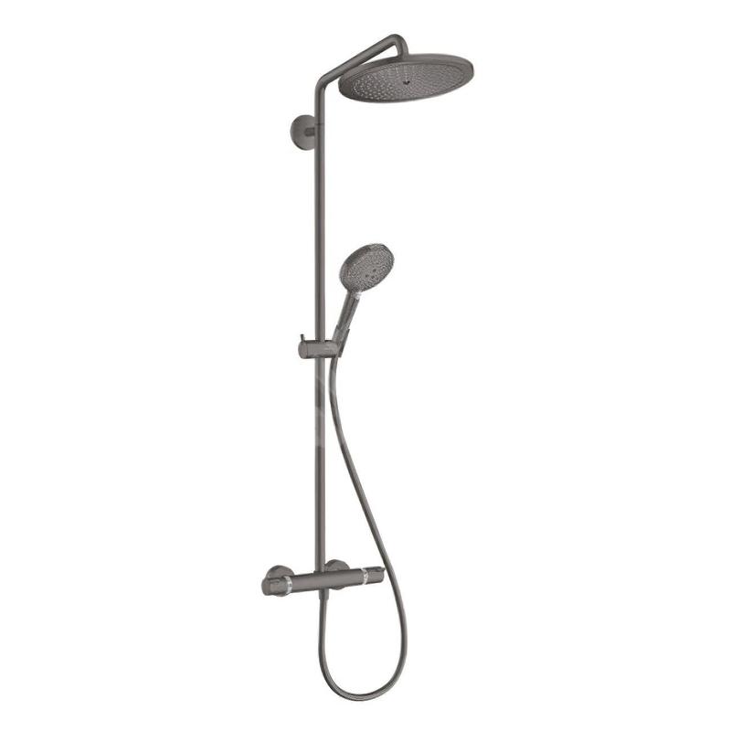 Hansgrohe Croma Select S - Set de douche Showerpipe 280 avec thermostat, EcoSmart, chrome noir brossé 26891340 Hansgrohe Croma Select S - Set de douche Showerpipe 280 avec thermostat, EcoSmart, chrome noir brossé 26891340