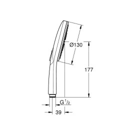 Grohe Rainshower SmartActive - Douche de tête 130 9,5 l/min, 3 jets, Hard Graphite 26574A00