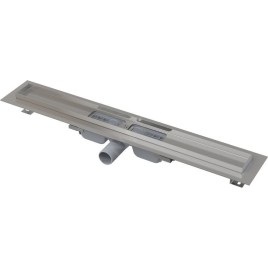 Alcadrain Douchegoten - Caniveau de douche Low 950 mm, avec rebord pour grille perforée, inox APZ101-950