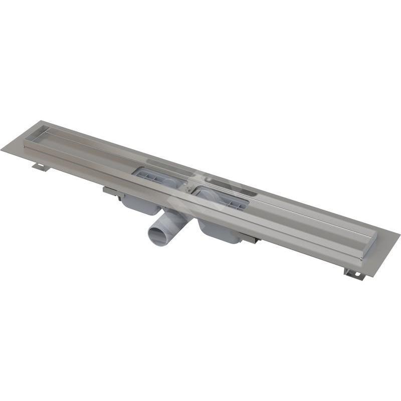 Alcadrain Douchegoten - Caniveau de douche Low 1050 mm, avec rebord pour grille perforée, inox APZ101-1050 Alcadrain Douchegoten - Caniveau de douche Low 1050 mm, avec rebord pour grille perforée, inox APZ101-1050