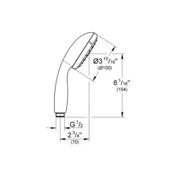 Grohe Tempesta New - Douchette, 2 jets, chrome 2759710E