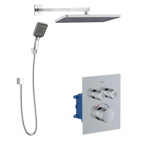kielle Arkas I - Set de douche avec mitigeur encastré, 2 sorties, avec accessoires et corps d’encastrement, chrome 20611SPT20