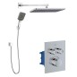 kielle Arkas I - Set de douche avec mitigeur encastré, 2 sorties, avec accessoires et corps d’encastrement, chrome 20611SPT20