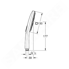 Grohe Rainshower SmartActive Cube - Douche de tête 130 9,5 l/min, 3 jets, Hard Graphite brossé 26582AL0