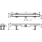 Hansgrohe RainDrain Compact - Caniveau de douche 70 cm pour insertion de carreaux, avec grille 56165000