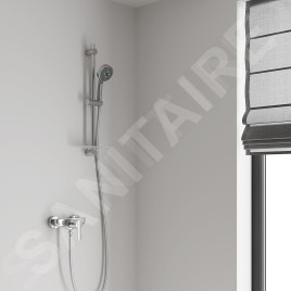 Grohe Vitalio Comfort - Set de pommeau de douche 100, 3 jets, barre et flexible, chrome 26097000