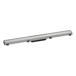 Hansgrohe RainDrain Match - Caniveau de douche linéaire avec grille en inox 800, avec cadre réglable en hauteur, inox brossé