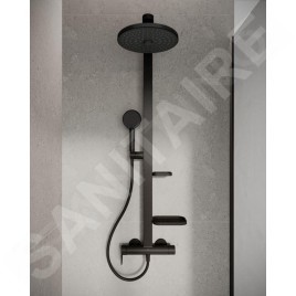 Ideal Standard ALU+ - Set de douche avec mitigeur, diamètre 26 cm, 2 jets, noir soyeux BD584XG