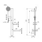 Ideal Standard ALU+ - Set de pommeau de douche, barre et flexible, 2 jets, noir soyeux BD586XG