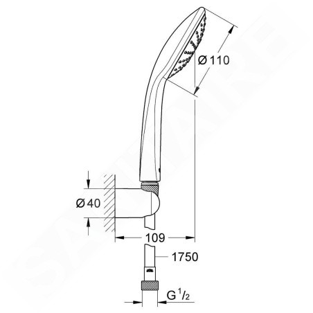 Grohe Vitalio Joy - Set de pommeau de douche, support et flexible, chrome 27324000