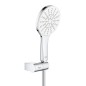 Grohe Rainshower SmartActive - Set de douche de tête 130 9,5 l/min, 3 jets, support et flexible, blanc lunaire 26580LS0